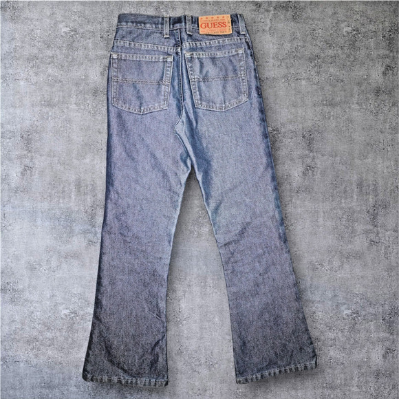 Vintage GUESS Jeans W313 Flare Leg Blue Denim – Size 14 – Made in Canada – Y2K 9 - Picture 5 of 7